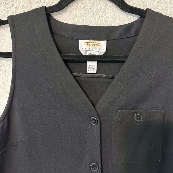 Talbots Women's Sleeveless Button Front Dress Black Size 4 Pocket Accent - Picture 3 of 9